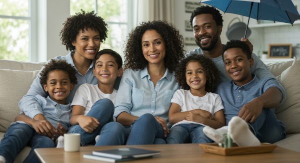 Portrait of diverse family